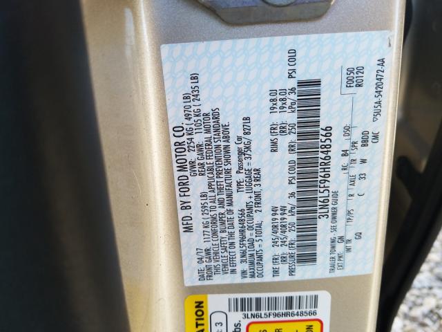 2017 LINCOLN MKZ RESERV 3LN6L5F96HR648566
