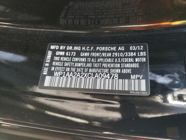 2012 PORSCHE CAYENNE WP1AA2A2XCLA09478