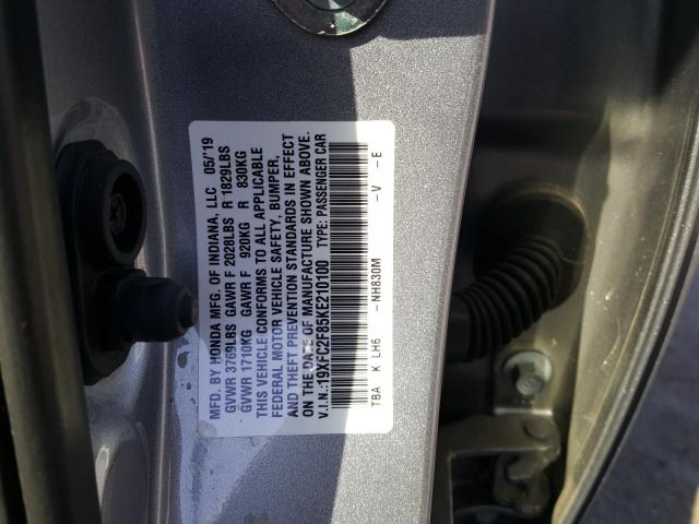 2019 HONDA CIVIC SPOR 19XFC2F85KE210100