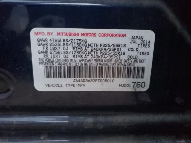 2015 MITSUBISHI OUTLANDER JA4AD3A32FZ005010