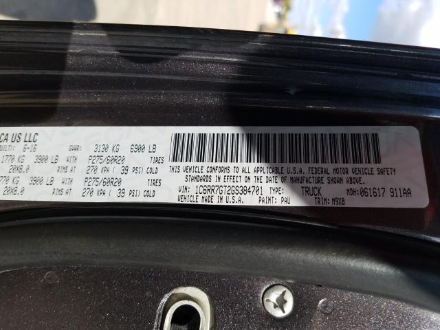2016 RAM 1500 SLT 1C6RR7GT2GS384701