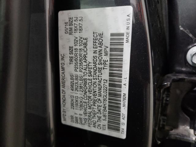 2016 ACURA RDX ADVANC 5J8TB4H78GL022712