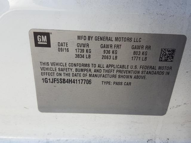 2017 CHEVROLET SONIC PREM 1G1JF5SB4H4117706
