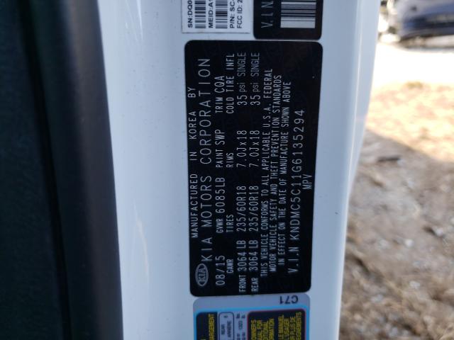 2016 KIA SEDONA EX KNDMC5C11G6135294