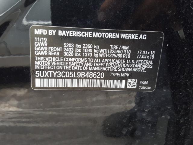 2020 BMW X3 SDRIVE3 5UXTY3C05L9B48620