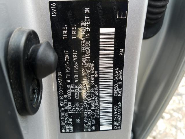 2017 TOYOTA 4RUNNER SR JTEZU5JR6H5148069
