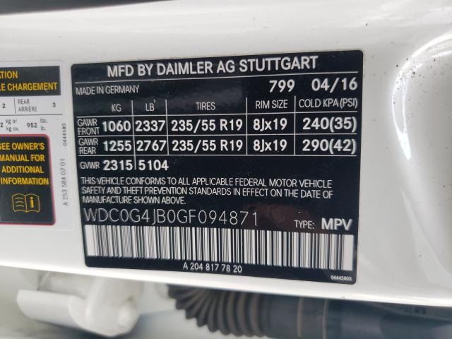 2016 MERCEDES-BENZ GLC 300 WDC0G4JB0GF094871