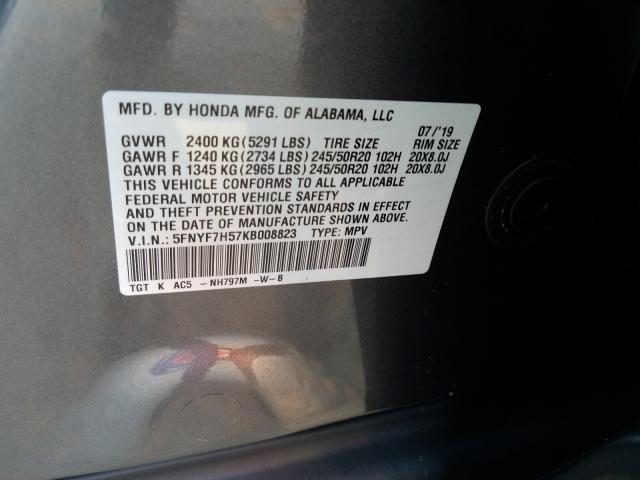2019 HONDA PASSPORT E 5FNYF7H57KB008823
