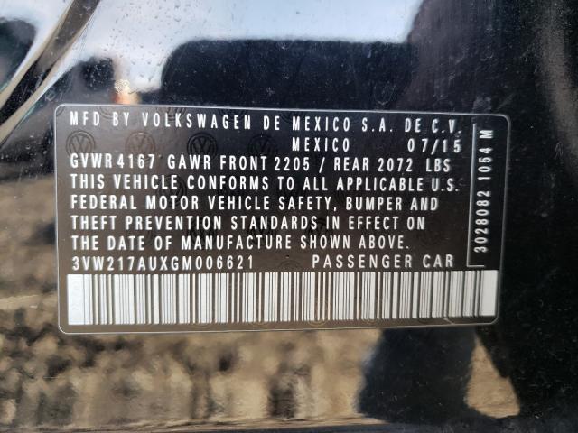 2016 VOLKSWAGEN GOLF S/SE 3VW217AUXGM006621