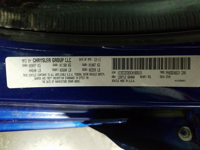 2012 DODGE AVENGER SX 1C3CDZCB3CN182615