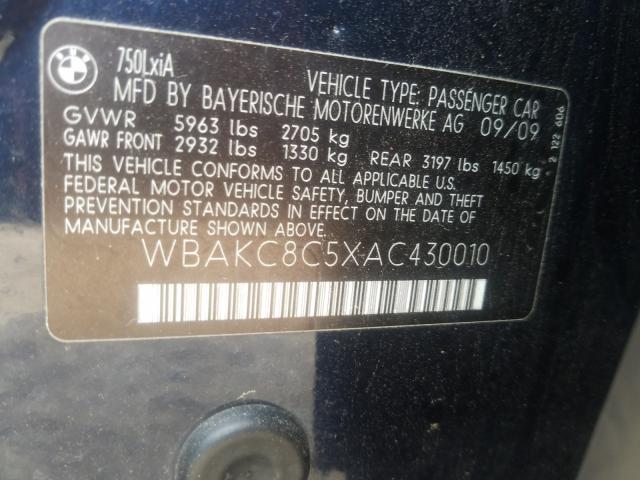 2010 BMW 7 SERIES WBAKC8C5XAC430010