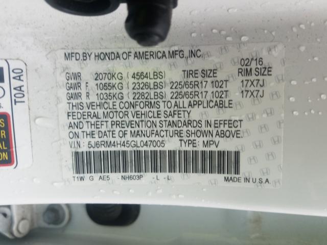2016 HONDA CR-V SE 5J6RM4H45GL047005