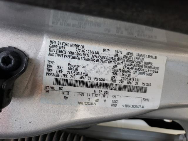 2012 FORD FOCUS SEL 1FAHP3M2XCL111644