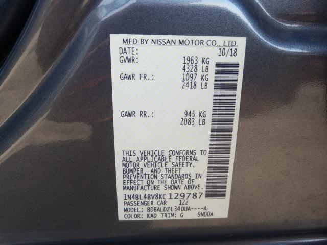 2019 NISSAN ALTIMA S 1N4BL4BV8KC129787