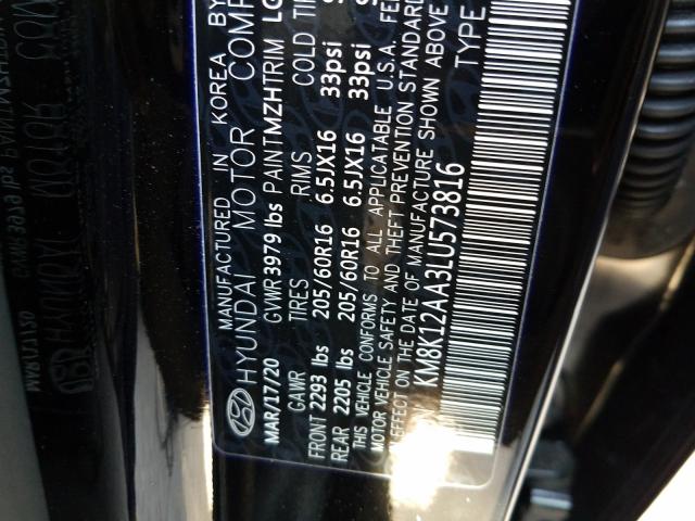 2020 HYUNDAI KONA SE KM8K12AA3LU573816