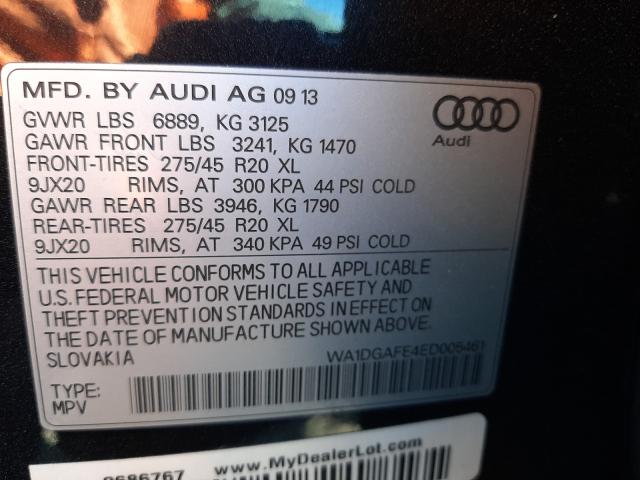 2014 AUDI Q7 PRESTIG WA1DGAFE4ED005461