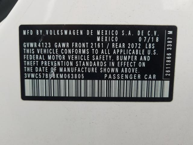 2019 VOLKSWAGEN JETTA S 3VWC57BU8KM063805