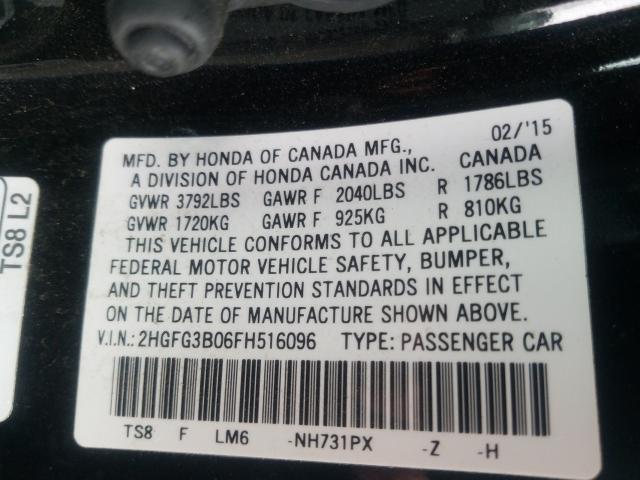 2015 HONDA CIVIC EXL 2HGFG3B06FH516096