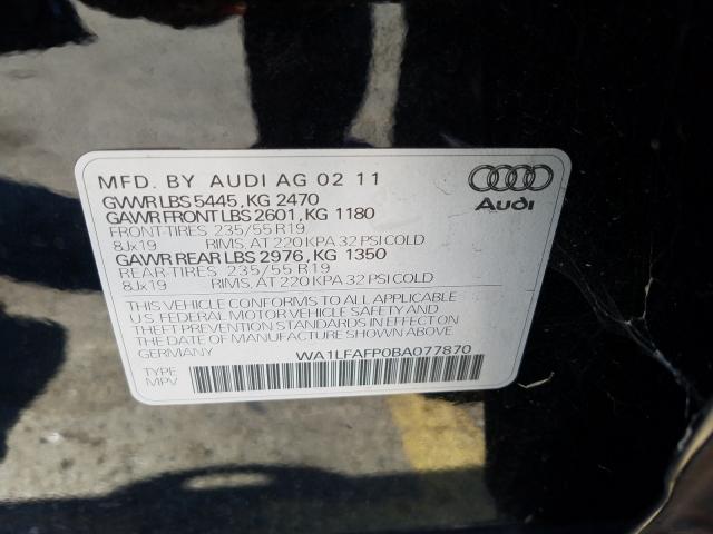 2011 AUDI Q5 PREMIUM WA1LFAFP0BA077870