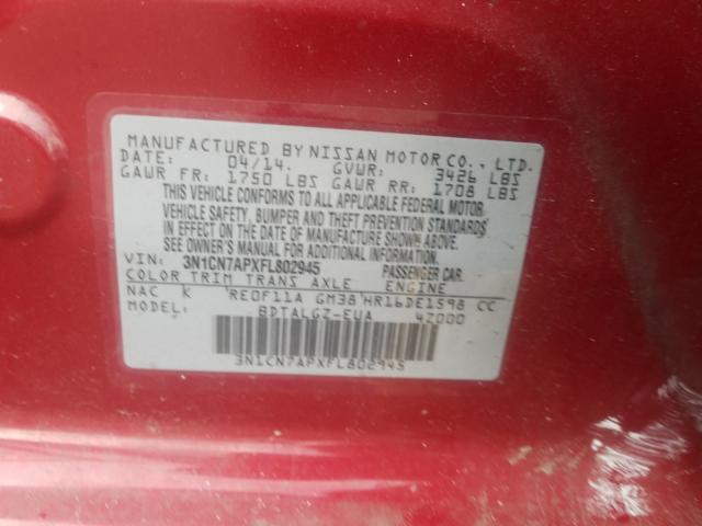 2015 NISSAN VERSA S 3N1CN7APXFL802945