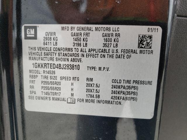 2011 GMC ACADIA DEN 1GKKRTED4BJ283810