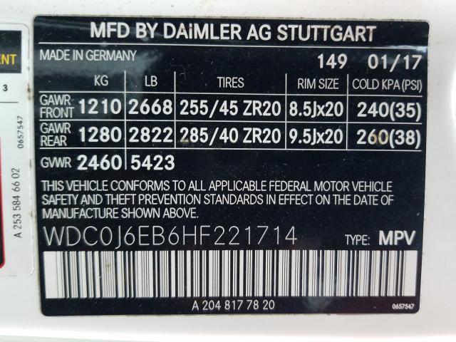 2017 MERCEDES-BENZ GLC COUPE WDC0J6EB6HF221714