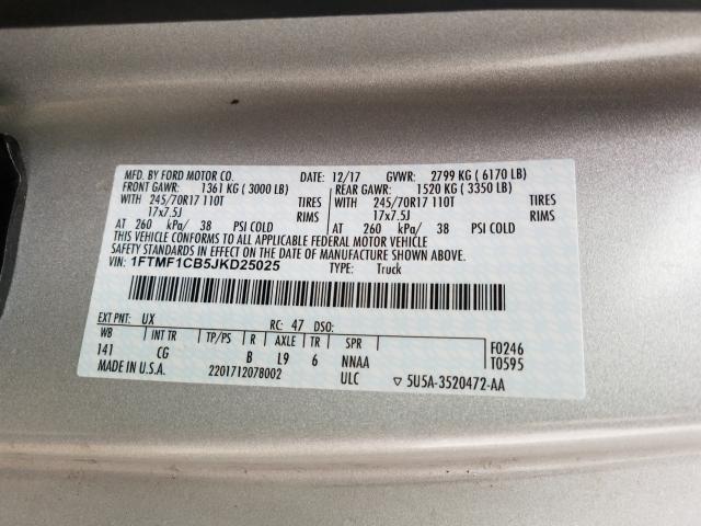 2018 FORD F150 1FTMF1CB5JKD25025