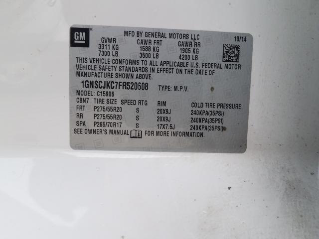 2015 CHEVROLET SUBURBAN C 1GNSCJKC7FR520608
