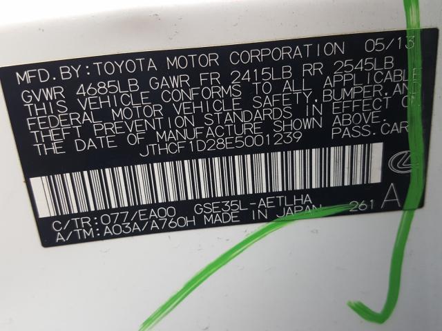 2014 LEXUS IS 250 JTHCF1D28E5001239