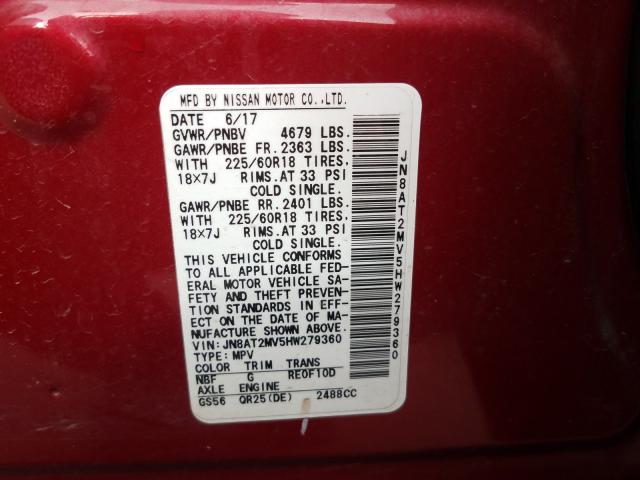 2017 NISSAN ROGUE S JN8AT2MV5HW279360