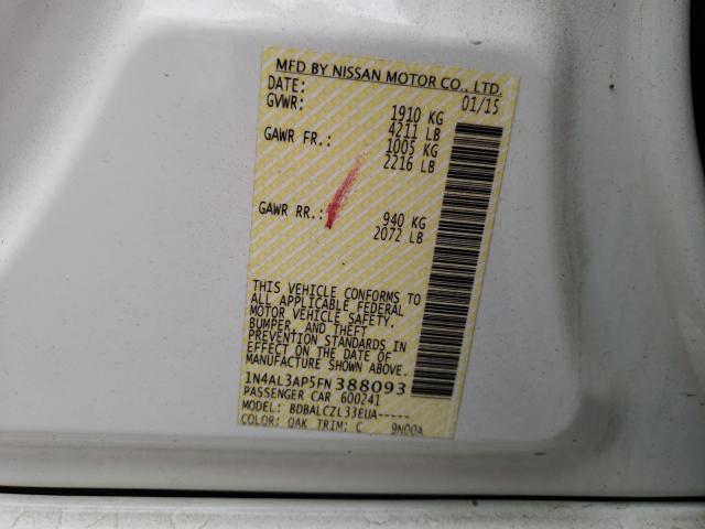 2015 NISSAN ALTIMA 2.5 1N4AL3AP5FN388093