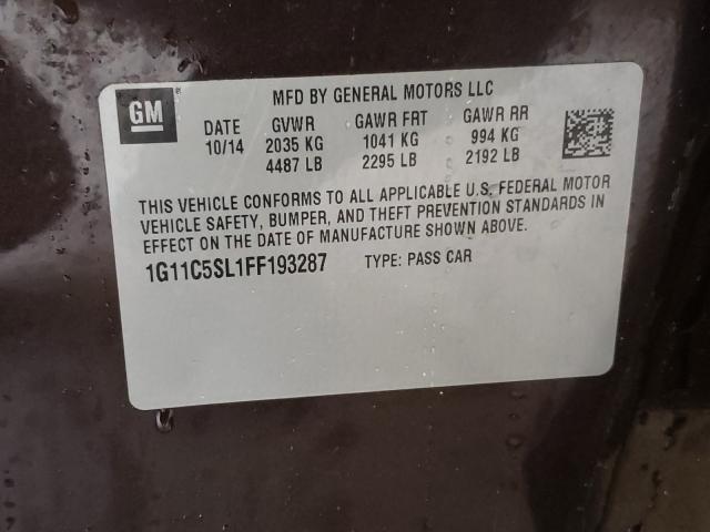 2015 CHEVROLET MALIBU 1G11C5SL1FF193287
