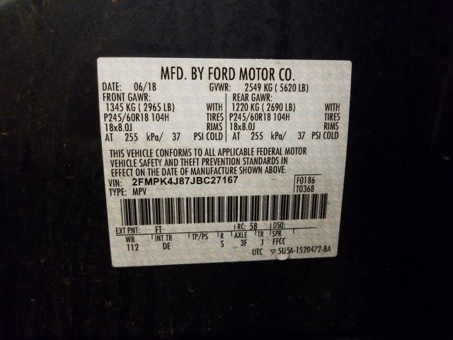 2018 FORD EDGE SEL 2FMPK4J87JBC27167