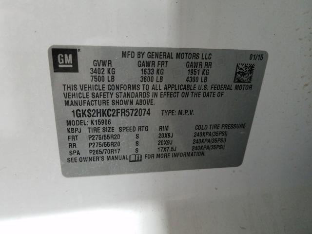 2015 GMC YUKON XL K 1GKS2HKC2FR572074