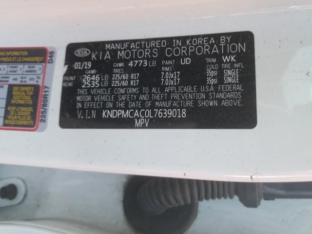 2020 KIA SPORTAGE L KNDPMCAC0L7639018