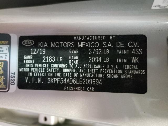 2020 KIA FORTE EX 3KPF54AD6LE209694