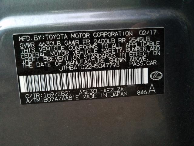 2017 LEXUS IS 200T JTHBA1D22H5047793
