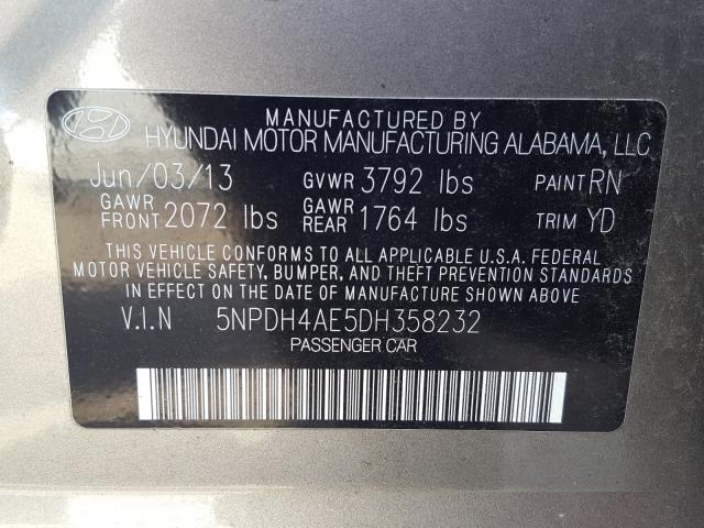 2013 HYUNDAI ELANTRA GL 5NPDH4AE5DH358232