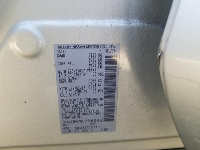 2016 NISSAN ROGUE S 5N1AT2MV7GC796943