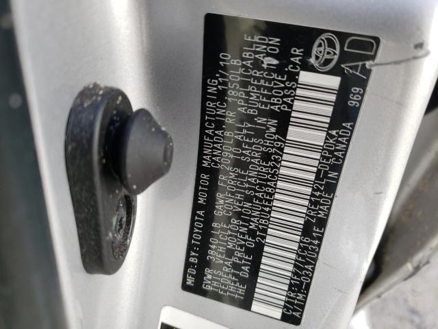 2010 TOYOTA COROLLA BA 2T1BU4EE8AC523797