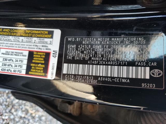 2010 TOYOTA CAMRY BASE 4T4BF3EK4AR057171