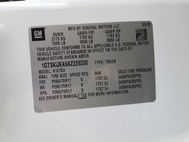 2010 GMC SIERRA K15 1GTSKUEA9AZ220200