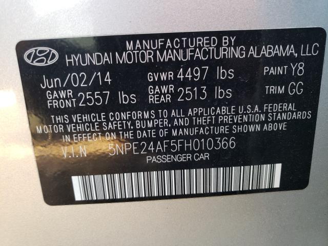 2015 HYUNDAI SONATA SE 5NPE24AF5FH010366