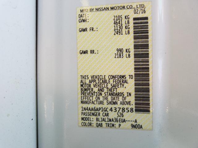 2016 NISSAN MAXIMA 3.5 1N4AA6AP1GC437858