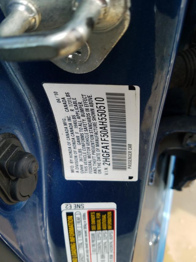 2010 HONDA CIVIC LX 2HGFA1F50AH550510