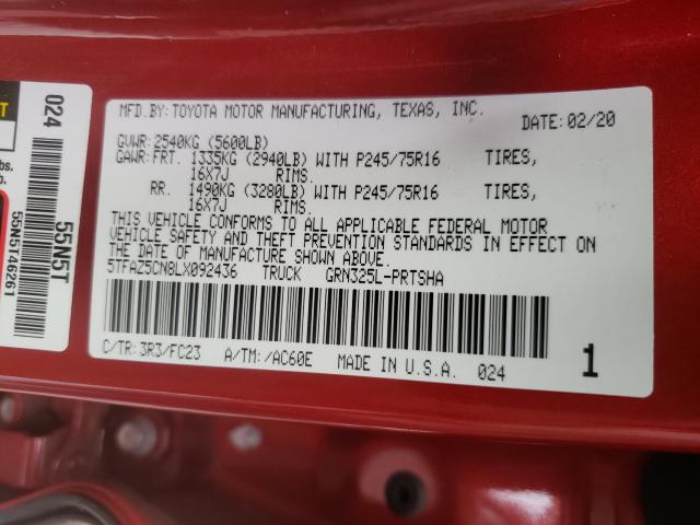 2020 TOYOTA TACOMA DOU 5TFAZ5CN8LX092436