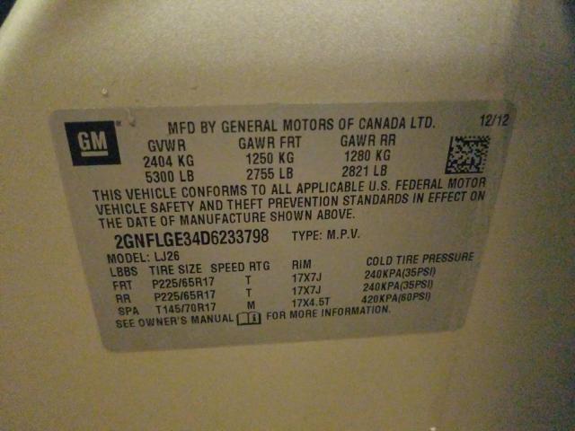 2013 CHEVROLET EQUINOX LT 2GNFLGE34D6233798