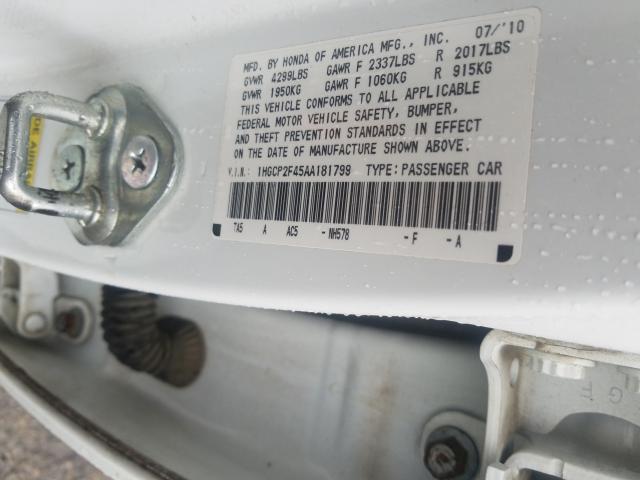 2010 HONDA ACCORD LXP 1HGCP2F45AA181799