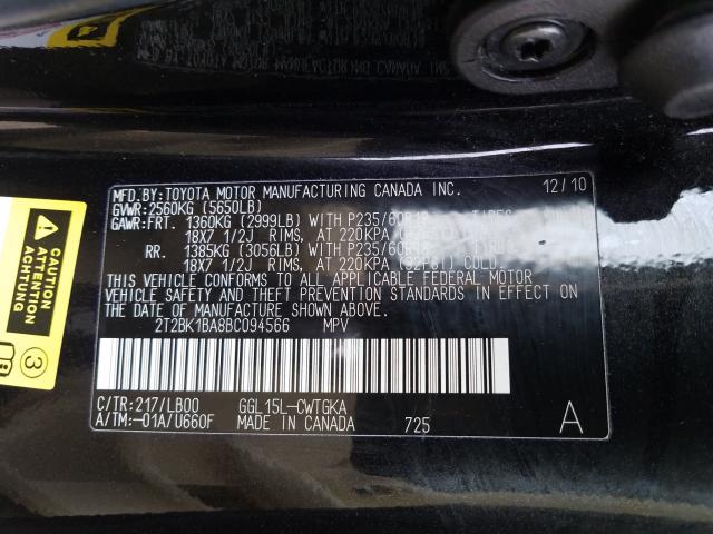 2011 LEXUS RX 350 2T2BK1BA8BC094566