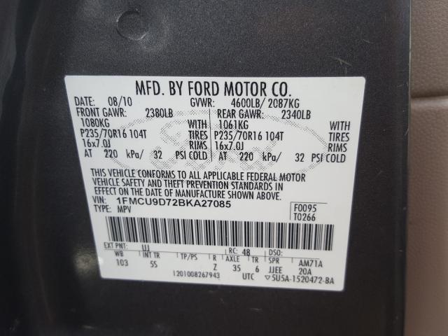 2011 FORD ESCAPE XLT 1FMCU9D72BKA27085